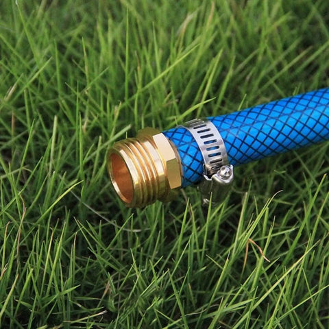 Heavy Duty Garden Hose Repair Connector Set With Clamps Aluminum Quick Connect Fittings For Three Quarter Inch And Five Eighth Inch Hoses