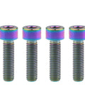 Epic Titanium Grade 5 M8 X30mm Hex Allen Socket Head Cap Screws Pack Of Four with rainbow anodized finish.