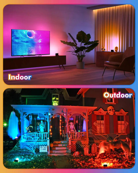 35W RGBW LED Flood Lights 3500LM Outdoor Security Floodlights IP66 Waterproof lighting colorful indoor and outdoor scenes