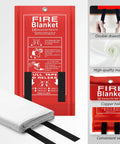 4 Pack Fire Blanket 40x40 Inches Fiberglass Emergency Fire Safety product features including double drawstring, copper hole, velcro.