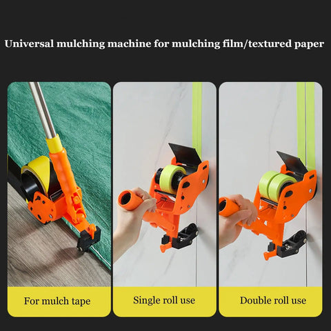 Slick Manual Floor Masking Tape Applicator For Warehouse Aisle Marking And Safe Zone Layout No Sweat Vinyl Line Dispenser For Parking Lots Traffic Lanes And Hazard Areas, showing single and double roll use.