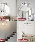 Three Light Matte Black Bathroom Vanity Lights With Clear Glass Shades Dope Over Mirror Modern Wall Sconce in different rooms