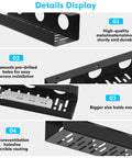 Details of Under Desk Cable Management Tray Set Self Adhesive 2 Pack Steel Wire Organizer For Cables Featuring Hole Ventilation