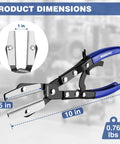 Ratcheting Hose Pinch Off Pliers With Locking Grip Beefy Ten Inch Heavy Duty Steel Tool dimensions and serrated teeth