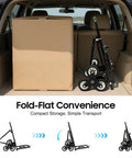 Fold-flat Heavy Duty Stair Climbing Cart For Easy Moving, Portable Hand Truck Dolly That Throws Back 330 Lbs, in SUV cargo area