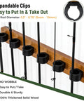Vertical Wooden Fishing Rod Holder Set 2 Pack, Wall Mounted Rod Rack Holds Up To 12 Rods, features expandable clips