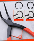 Internal Master Cylinder Snap Ring Pliers 90 Degree Long Nose Pliers with Bent Lock Circlip Pliers and PVC Handle in use