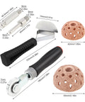 Tire Patch Kit With Patch Roller And Buffing Wheels 42mm And 55mm Six Piece Set For Quick Puncture Repair Including Tools