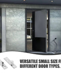Built To Last Stainless Pivot Door Hinges 2 Pack Concealed Offset Hinges For Doors 20 To 40mm Thick, shown with a partially open modern door.
