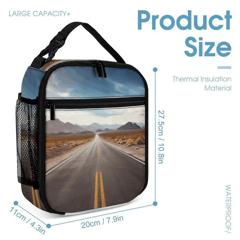 Reusable Insulated Lunch Box With Side Pocket And Detachable Handle For Work Picnics And Camping Large Capacity Tote Bag