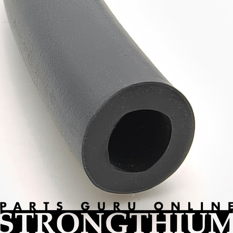 Close-up of rubber hose from One Quarter Inch Fuel Line Hose Kit With Clamps And Valves For DIY Lawn Mower Repair 6.6 Ft Long Replacement Line