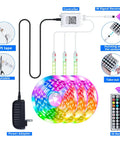 LED Light Strip Kit 200ft Ultra Long RGB 5050 Color Changing Lights With Music Sync Dimmable App Control IR Remote 3 Rolls
