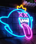 Totally Lit Ghost Neon Sign LED Light With Dimmable Switch Colorful Rainbow Glow for Kids Room, game room, man cave, 12.6 x 12.3 inches