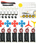 DIY Friendly Rectangular Mini Electric Motor Kit 1.5 to 3V 24000 RPM DC Motor with 84 Plastic Gears and Accessories