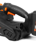 Cordless Belt Sander With Variable Speed For Precise Finishing, handheld and portable, with 3 by 18 inch belt, 4.0Ah battery.