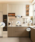 Modern kitchen with cabinets using Push To Open Cabinet Latch Set 12 Pack Magnetic Touch Latches For Hidden Doors No Handles.