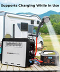 On Demand Propane Portable Water Heater For Camping With Built In Battery Tabletop Hot Shower Pump 20,500 BTU Instant Heat Quick 45 Degree Rise Lightweight 13.7 Lbs Your Go To Outdoor Shower Solution placed outside an RV with shower head in use