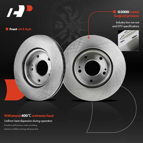 Beef Up Braking With 11.02 Inch Front Vented Disc Brake Rotors And Ceramic Pads Kit For Hyundai Elantra 2011 to 2016 Elantra Coupe