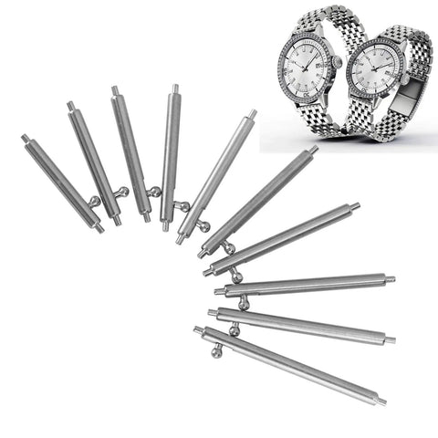 No Tool Quick Release Stainless Steel Watch Strap Spring Bars Kit, 100 Pcs Mixed Sizes 14mm To 24mm, with Metal Watches