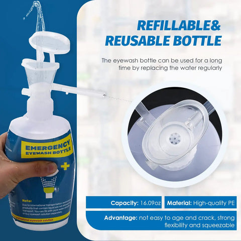 Portable Eye Wash Station Kit With Eyewash Bottles And Wall Mount Bracket Self Contained Emergency Eyewash Unit 16 Ounce Bottles