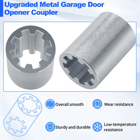 Screw Drive Coupler for Garage Door Opener Systems, Aluminum Sprocket Replacement, easy install, shown from multiple angles