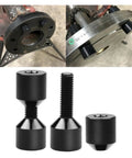 Heavy Duty Aluminum Flange Locating Pin Set Two Hole 1-18 Inch Precision Alignment Knurled Black Pins for installation on machinery.