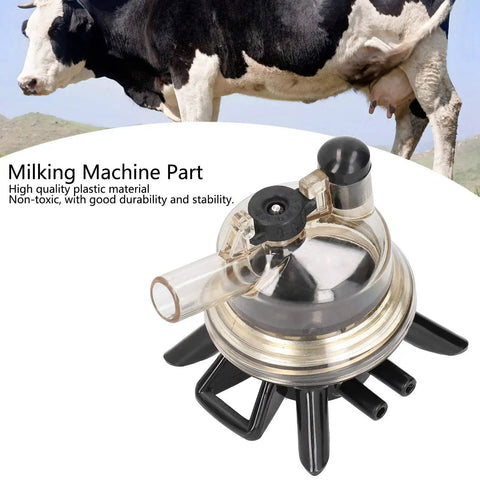 Cow Milking Claw 150ml Milk Collector Container Replacement Part Plastic Farm Tool with cow in the background