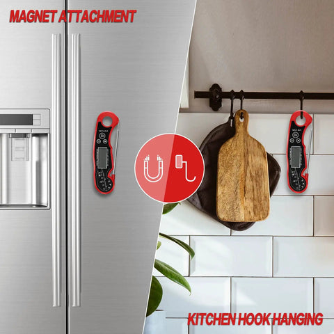Meat Thermometer Digital For Grilling And Cooking With Waterproof Design, 3 Second Read, 1 Degree Accuracy, magnet hook