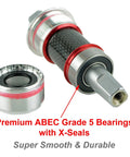 Racer Worlds Lightest JIS Square Taper Bottom Bracket English 68x116mm with ABEC 5 bearings and Grade 5 chromium steel balls