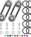Quick Release Bumper Kit For Front And Rear Bumpers with 4 titanium tabs, 12 O-ring fasteners, and colorful hardware options