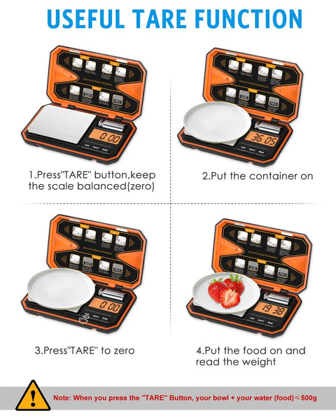 Pocket Digital Scale High Precision 500g Capacity And 0.01g Increments LCD Display Tare Function Six Unit Modes tutorial