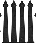 Magnetic Garage Door Decorative Hardware Kit With Faux Hinges And Handles, 6 Piece Set In Black, shown uninstalled