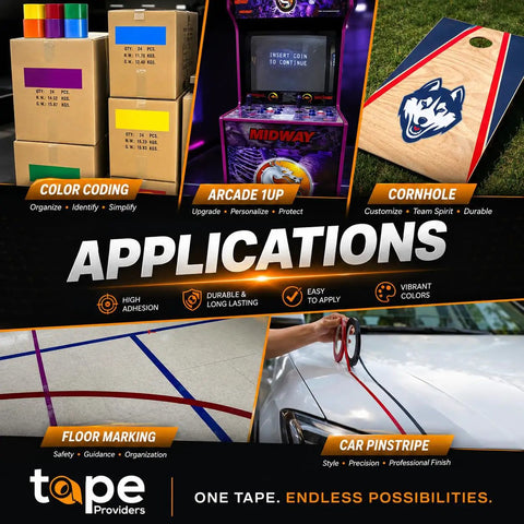 Applications of Vinyl Pinstriping Tape 1 Inch By 36 Yards For Cars Boats Floors Crafts Arcade Cabinets And More No Stretch Durable Vinyl Stripe Tape