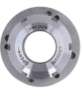 Heavy Duty Fabater Collet Chuck With 80mm ER40 Holder For Lathes and Milling Machines And CNC Engravers showing lock and open markings.