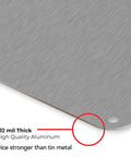 Close-up of 32 mil thick high-quality aluminum used in Vintage Crochet Knowledge Tin Sign With Ultimate Crochet Cheat Sheet Poster.