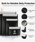 4 Pack Fireproof Document Bags Waterproof Safe Organizer Set with Legal Size 15x11 and A4 and Letter Size 12.7x9.8 in black