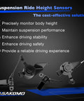 Rear Left And Right Air Suspension Ride Height Level Sensor Replacement For 04 11 Escalade Dual Sensor Kit, black plastic