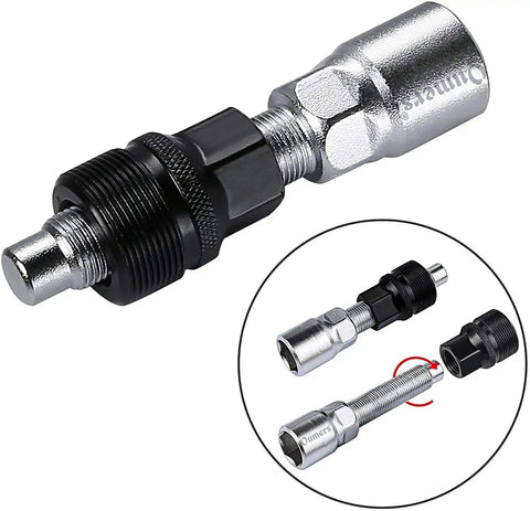 Bike Crank Extractor And Bottom Bracket Remover Kit With 16mm Spanner Wrench For Square Taper Cranks in black and silver