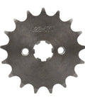 Close-up of a 428-17T sprocket, part of the 17 Tooth 428 Front Sprocket With 2 Chain Links Replacement Kit for dirt bikes and ATVs.