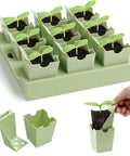 Seed Starter Tray With Deep 2.3 Inch Cells And Dual Handles That Double As Labels 9 Cell Germination Kit with seedlings