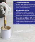 Person painting on 2 Pack Heavy Duty Plastic Drop Cloth 9x12 Feet Waterproof Clear Tarp For Painting And Furniture Protection
