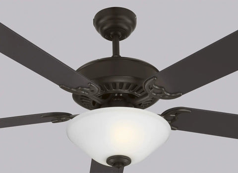 Haven 52 Inch Bronze Ceiling Fan With LED Light And Pull Chain, 5 MDF Blades, 3241 CFM, Bowl Light for Cozy Ambience