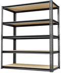 Heavy Duty 5 Tier Adjustable Garage Shelving Rack With Steel Construction And MDF Boards 2400 Lbs Capacity Ultra Sturdy Garage Storage Shelf System For Tools Parts And More. 5-tier steel rack