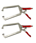 18 Inch Locking C Clamp Pliers With Swivel Pad For Welding And Woodworking, Heavy Duty Locking Pliers Electrician Maintenance Tools, 2 Pack, Chrome Vanadium Jaws And Teeth, Jaw Depth 6 Inches, Clamps Up To Four And Three Quarters Inches