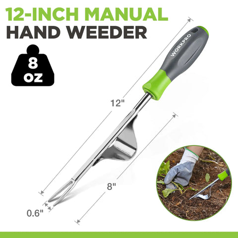 Weed Puller Tool With Metal Leverage Base And V Shaped Fork For Easy Weed Removal And Deep Root Digging Heavy Duty