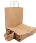 50 Pack Kraft Paper Shopping Bags With Handles Eco Friendly Reusable Durable Large Capacity For Shopping Gift Wrapping 280x280x150mm