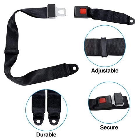 Universal Golf Cart Seat Belt Kit Front And Rear Lap Strap Belts For EZGO Yamaha Club Car Go Kart UTV Safe Passenger Belts, black adjustable straps and secure buckle