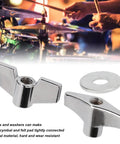 Stainless Steel Wing Nuts And T Nuts Set For Drum Hardware Fixing Cymbals And Stands Includes Washers Wear Resistant
