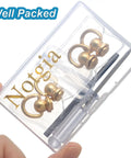 4Pcs Brass D Rings For Purses Rotatable Bag Strap Hardware With 360 Degree Ball Studs And Screws Leather Craft Kit in package