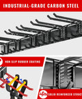 Built Tough 48 Inch Garage Tool Organizer Wall Mount With 6 Adjustable Hooks Heavy Duty Storage System With Non-Slip Coating